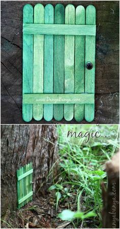 a wooden fence that is made out of wood and has the words magic written on it