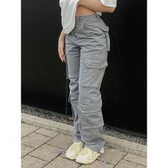 Looking for a stylish and comfortable pair of pants to wear while you're out on a date or having fun outings with friends? Look no further than our Vintage Cargo Pants For Women! Made from a high-quality blend of cotton and polyester. They come in a stylish high street pattern, with a loose waist and full leg length. They also come with a button, pockets, and fake zippers, making them the perfect choice for all-day wear. Specifications: Style: High Street Waist Type: HIGH Decoration: Button, Poc Trendy Cotton Cargo Jeans, Gray Straight Cotton Cargo Pants, Gray Cotton Straight Cargo Pants, Trendy Gray Parachute Pants, Trendy Cotton Parachute Pants, Trendy Cotton Pants With Multiple Pockets, Spring Gray Utility Cargo Pants, Trendy Gray Bottoms With Side Pockets, Trendy Gray Parachute Pants For Spring