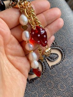 This piece of jewelry can be used as a bag charm, a keychain, or a decoration for any other item.  * Gold: Brass/copper/St.steel + 18K Gold plated * Platinum: Brass/copper + Rhodium plated or St. steel * Freshwater/Baroque pearls; Natural Quartz stones * No risk of allergy (nickel-free, lead-free, cadmium-free) * Full length: 11 cm * The shape and color of the stones and pearls may vary * Delivered with a cleaning cloth and a ready-to-gift jewelry storage pouch * FREE USAVEL GIFT BOX +50e GIFT A Cheap Bag Charm As Gift, Metal Jewelry With Keys For Gifts, Key Detail Metal Jewelry As A Gift, Metal Charms Keychains For Gift, Metal Charms Keychains As Gifts, Metal Keychains With Charms For Gifts, Metal Keychains With Charms As Gifts, Handmade Gold Keychains For Gifts, Cute Handmade Keychains For Gifts