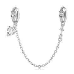 View our 925 sterling silver charm collection that will add an element of elegance to your pandora bracelet. Click to shop now!  https://www.etsy.com/shop/Hitye ❤️ Description ❤️ You will receive a Retro Pattern Safety Chain. The cool chain connects two clasps with retro patterns, and a bright zircon falls below, full of details. - Material:925 Sterling Silver, Cubic Zirconia - Theme:Retro Pattern Safety Chain - Compatible: Pandora Bracelet Authentic - Idea Gift: [Gift for Girlfriend,  for Her, Pandora Safety Chain, Halloween Jewelry Diy, Interchangeable Bracelet, Charms Pandora, Bracelet Pandora, Charm Collection, Skull Hand, Pandora Bracelet Charms, Idea Gift