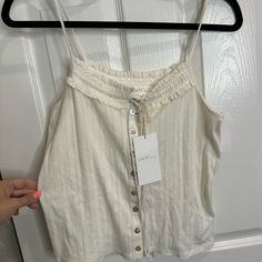 Soft Joie Sz Large New With Tags. Very Boho Soft Comfortable Styling. Retail Is Approximate. No Returns For Style/Size. Thanks For Shopping By.! White Tank Top With Tie Straps For Day Out, White Camisole With Tie Straps For Day Out, Summer White Camisole With Tie Straps, White Summer Tank Top With Tie Straps, White Camisole With Tie Straps For Summer, White Camisole With Adjustable Straps For Day Out, White Tie-strap Camisole For Summer, White Adjustable Straps Camisole For Day Out, White Cotton Camisole With Tie Straps