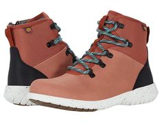 Bogs Juniper Hiker - Women's Shoes : Paprika : Head on your adventure with all-day cushioning and comfort in the Bogs Juniper Hiker. Leather and textile upper, lining, and insole. Lace-up and zipper construction with back pull-tabs. Outsole features rubber pods for slip resistance. Light, urban hiker with cushioned synthetic sole. Waterproof technology. Imported. Measurements: Weight: 12 oz Product measurements were taken using size 8.5, width B - Medium. Please note that measurements may vary b Comfortable Waterproof Boots For Outdoor Activities, Casual Waterproof Econyl Boots, Insulated Low-top Sneakers For Sports, Comfortable Ergonomic Walking Shoes For Outdoor, Casual Gore-tex Waterproof Boots, Weatherproof Synthetic Sneakers For Outdoor, Comfortable Waterproof Walking Shoes For Hiking, Casual Waterproof Boots For Outdoor In Econyl, Functional Synthetic Hiking Boots For Walking