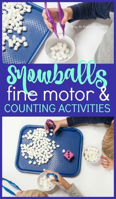 snowballs fine motor and counting activities for toddlers to practice counting with their hands