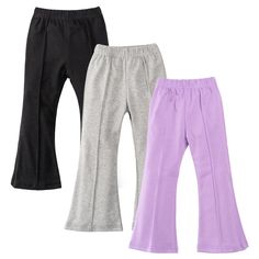 PRICES MAY VARY. [Soft Material] Toddler Girls flare pants are made of 90% cotton, 10% spandex, breathable baby girls bell bottoms, with elastic straps, very fit baby's body and skin. [Cute Features] Baby girl bell bottoms, ribbed, knitted, solid color, polka dots, ruffles, elastic waist, stylish and cute design. They are the perfect pants for playing or dressing up and are a style that little girls love. [Recommended Style] 3 pack toddler girl bell bottoms that can be worn with T-shirts, tank t Baby Bell Bottoms, Baby Homecoming, Knitwear Sweaters, Elastic Waist Trousers, Baby Bells, Perfect Pant, Stretchy Leggings, Bell Bottom Pants, Flare Trousers