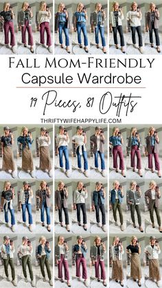 Discover the ultimate fall capsule wardrobe for 2024! Get casual chic outfit ideas perfect for busy moms, from casual fall outfits to stylish fall work outfits. Build your wardrobe with versatile pieces that simplify your mornings while keeping you stylish all season long. Mom Capsule Wardrobe, Sahm Outfits, Casual Mom Style, 60 Outfits, Mom Fall, Capsule Wardrobe Outfits, Happy Wife Happy Life, Trendy Outfits Winter