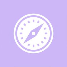 a white clock with a purple background