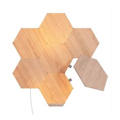 four wooden hexagonals are arranged in the shape of an octagon