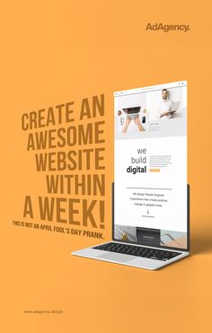 Create a website with us, in less than a week! Welcome to AdAgency, the premier destination for creating a website in less than a week!Don't wait any longer to bring your brand's online presence to life. Let AdAgency help you create the perfect website in less than a week. Contact us today to get started! . . . . #adagency #ada #advertising #AprilFoolsDay #Prankster #JokesOnYou #Foolishness #Trickster #AprilFoolsPrank #LaughOutLoud #AprilFoolsJokes #AprilFoolsFun Website Design Service Ads, Email Ads Design, Website Poster Design, Website Design Ads, About Me Website Design, Contact Us Design, Website Branding Design, Brand Ads, Website Advertising