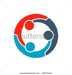 two people holding hands in a circle logo