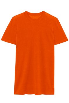 Designed in our Gotland quality, an alloy of cashmere linen and silk, here's our new Melodie dress. Discover this tee-shirt dress with its straight cut and round collar. Orange Tees, Stole Scarf, Sleeveless Cardigan, Tee Shirt Dress, Union Made, Cardigan Top, Shirt And Pants, Straight Cut, Round Collar