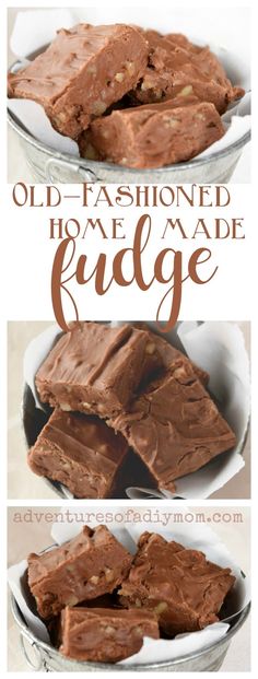 old fashioned homemade fudge made with chocolate and nuts