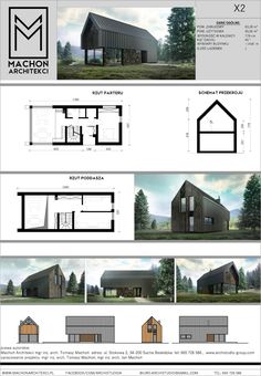 the floor plan for a small house with three levels