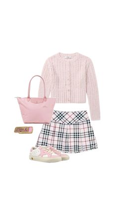 Pink Skirt Outfit Winter, Preppy Outfits Pink, Old Preppy Outfits, Old Preppy, Pink Mini Skirt Outfit, Pink Skirt Outfit, Skirt Outfit Winter, Pink Skirt Outfits, 2000 Outfits