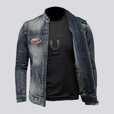 Stay ahead of the fashion curve with our 2023 Spring-Summer Collection motorcycle embroidered men's denim jacket. With its classic biker style and slender fit. this denim jacket is designed to make a statement. Featuring a luxe denim fabric. retro-meets-modern vibes. sultry off-shoulder design. edgy raw hem. exquisite zipper closure. and unparalleled comfort. this jacket is ready to take you from day to night with effortless style and grace!Why This Jacket is a Must-HaveDiscover a piece that is Men Denim Jacket, Riding Outfits, Embroidered Jean Jacket, Jacket Collection, Slim Denim, Dark Blue Color, Denim Jacket Men, Embroidered Denim, Embroidered Jeans