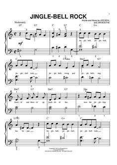 sheet music with the words jungle bell rock