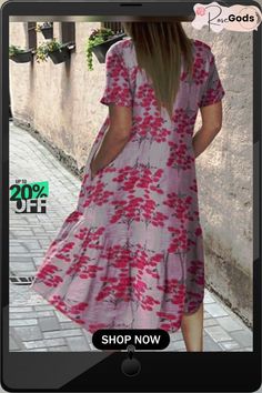 Flower Print Short Sleeve Plus Size Dress Singapore Malaysia, Plus Size Dress, Types Of Skirts, Printed Skirts, Types Of Collars, Skirt Length, Flower Print, Printed Shorts, Flower Prints