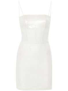 white sheer sequin embellishment square neck concealed rear zip fastening adjustable spaghetti straps boned bodice fitted waistline bodycon design straight hem thigh-length mesh lining White Glitter Dress Short, White Sequin Dress Short, Short Png, White Glitter Dress, Glitter Dress Short, Bodycon Design, Sequin Dress Short, Tulle Mini Dress, Sequin Embellishment