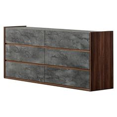 an image of a grey marble and wood dresser