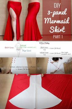 how to make a 3 - panel mermaid skirt with paper step by step instructions for beginners