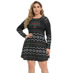 Get ready for this year's holiday events with these super adorable Christmas themed dresses. Appropriate for all occasions from work events to Xmas parties with their knee length design. Accessorize these funny "ugly" designs with chic stockings, tights and cute heels or boots. From casual fair isle cat designs to festive dinosaurs, these dresses are sure to steal the show. Sizing: (1X) 34-36" (2X) 38-40" (3X) 42-44" Size: 4X.  Color: Black.  Gender: female.  Age Group: adult. Black Long Sleeve Christmas Dress, Black Christmas Festive Dress, Black Christmas Dress For Festive Occasions, Winter Party Black Holiday Dress, Black Winter Party Holiday Dress, Black Winter Holiday Party Dress, Winter Holiday Party Dress In Black, Black Mini Dress For Christmas, Black Mini Length Christmas Dress