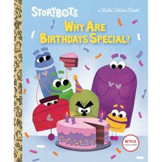 a children's book with an image of three birthday cakes and the title, why are birthdays special?