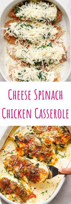 the best recipe for cheese spinach chicken casserole