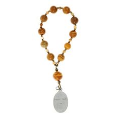 St. Joseph Employment Decade Rosary & Card Spiritual Brown Rosary For Healing, Brown Hand-strung Rosary As Gift, Prayer Cards, Rosary, Card Set, Pendant Necklace, Pendant