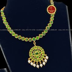 Design by Classical Dance Jewelry® ❥ Colorful And Designer Traditional Simple Green Stone Addiga short haram or necklace in Kemp Temple Indian Jewelry For Everyone ❥ Age : 4 and above ❥ You Can wear this set especially for Bharatnatyam And Kuchipudi Dance Performances and in Parties, Engagement, Weddings, Birthdays. ❥ Handmade Indian Item so there is slight variations. ❥❥❥ Set Option ☛ Short Necklace with earrings option ☛ Short Necklace without earrings option ❇️ Imitation Jewelry by nature is Temple Style Kundan Necklace With Latkans, Temple Jewelry Style Kundan Necklace With Latkans, Round Kundan Necklace With Latkans In Temple Style, Bollywood Style Round Temple Necklace With Latkans, Green Chandbali Temple Necklace With Latkans, Temple Necklace For Puja And Navratri, Green Round Jewelry For Navratri, Green Jewelry For Navratri, Temple Jewelry Style Tikka For Celebrations