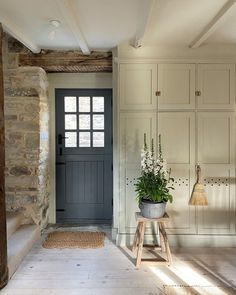 the entryway is clean and ready for guests to use it as an entrance way