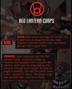 the red lanterner corp's character description