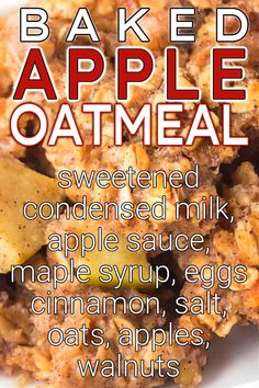 baked apple cinnamon oatmeal, breakfast oats recipe, gluten free breakfast, apple and oats recipe, apple cinnamon baked oatmeal, oatmeal apple breakfast bake, baked apple oatmeal, oats breakfast recipe, apple dishes, apple recipes, breakfast casserole Baked Apple Cinnamon Oatmeal, Brunch Recipies, Baked Apple Cinnamon, Apple Cinnamon Baked Oatmeal, Cinnamon Baked Oatmeal, Baked Apple Oatmeal, Leftover Apples, Gluten Free Brands, Apple Cinnamon Oatmeal