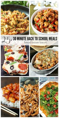 25 minute back to school meals that are easy and delicious for the whole family, including pasta