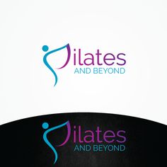 the logo for pilates and beyond is designed to look like a woman's body