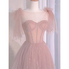 a Pink Princess Tulle Evening Dress, Pink Prom Dress Flowy, Pink Evening Dress With Fitted Bodice For Debutante Ball, Pink Dress With Fitted Bodice For Debutante Ball, Pink Floor-length Evening Dress For Debutante Ball, Pink Tulle Ball Gown For Prom, Pink Evening Dress With Sweetheart Neckline For Debutante Ball, Pink Princess Style Sleeveless Evening Dress, Pink Princess Evening Dress