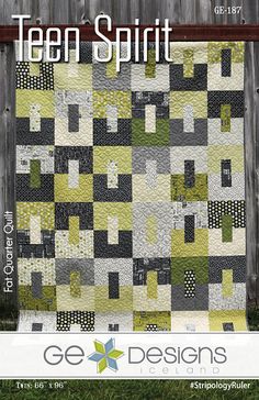 Gudrun Erla Project Size: Multiple Teen Quilts, Fat Quarter Quilt Pattern, Fat Quarter Quilt, Jellyroll Quilts, Pdf Quilt Pattern, Green Quilt, Boy Quilts, Book Quilt, Scrappy Quilts