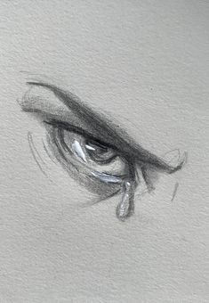 a drawing of an eye with the iris partially closed and part of its eyelashes visible