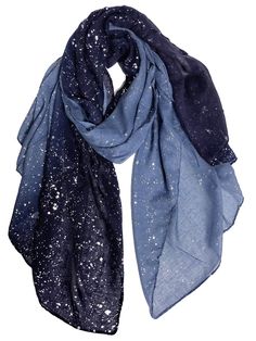 PRICES MAY VARY. Material: Cotton & Viscose, light women scarf, cozy to wrap around your neck or shoulder. Size: 35.4"Wx70.9"L; (90CMx180CM), wide and long to be worn multi ways. Silver Foil Galaxy Space Scarves Long and Large, great Gift Around 10 for women or your girls to wear in all seasons and occasions; Sparkly and elegant evening shawl, shiny wrap for dressy evening. Bling Bling soft and lightweight scarf is a great accessory to add to your wardrobe, wear as a scarf around your neck with Evening Shawls, Hair Wrap Scarf, Cotton Viscose, Lightweight Scarf, Cotton Scarf, Silver Foil, Scarf Styles, Infinity Scarf, Shawls And Wraps