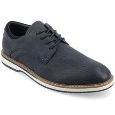 Meet the Leon dress shoe from Vance Co., a refined and comfortable choice featuring a 1-inch block heel, lace-up closure, and round toe design. Crafted with faux leather, fabric lining, and a 12 mm Tru Comfort Foam™ footbed, it provides both style and cushioned support for various occasions. The rubber outer sole ensures reliable traction, making the Leon a sophisticated and practical addition to your footwear collection. Spring Lace-up Dress Shoes With Cushioned Footbed, Synthetic Round Toe Lace-up Shoes For Derby, Synthetic Lace-up Oxfords For Work, Lace-up Synthetic Oxfords For Work, Spring Formal Lace-up Shoes With Cushioned Footbed, Spring Lace-up Shoes With Plain Toe In Synthetic, Spring Formal Lace-up Synthetic Shoes, Formal Low-top Synthetic Lace-up Shoes, Fitted Synthetic Lace-up Oxfords