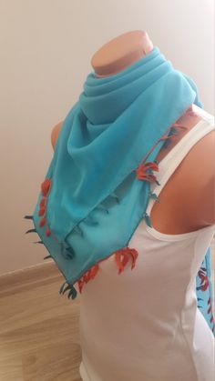 Scarf,Colorful Scarf, Square scarf, wrap,blue scarf , grey scarf, Cream Scarf, Needle work Scarf, Ta Blue Beach Shawl Scarf, Blue Festival Scarf, One Size Blue Shawl For Festivals, Handmade Blue Casual Scarves, Blue Shawl Scarf For Gift, Handmade Blue Shawl For The Beach, Blue Handmade Beach Shawl, Casual Handmade Blue Scarves, Blue Handmade Bohemian Scarves