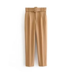 Pantalon Orange, Women High Waist Pants, Flattering Pants, Retro Pants, Womens Suits Business, Yellow Pants, Pantsuits For Women, Belted Pants, High Waist Fashion