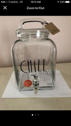 a glass jar sitting on top of a table