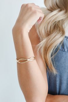 Fate will always be on your side when you've got the Hannah Gold Cuff Bracelet! This chic gold bracelet has a classic cuff design. Wear it on its own or stacked with other bracelets to instantly upgrade your look! Gold Plated Cuff One Size | Diameter 2.5” Trendy Cuff Bangle For Friendship, Trendy Cuff Bangle Bracelet For Friendship, Trendy Cuff Bracelet For Friendship, Trendy Friendship Bangle Cuff Bracelet, Gold Minimalist Cuff Bracelet For Friendship, Elegant Jubilee Cuff Bracelet For Friendship, Adjustable Gold Cuff Bracelet For Friendship, Gold Bangle Cuff Bracelet For Friendship, Gold Cuff Bracelet