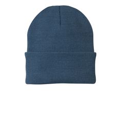 "Find the Port & Company® Knit Cap at Michaels. com. Keep your head well covered during cooler weather in our cap that has a 3-inch folding cuff for easy embroidery. Keep your head well covered during cooler weather in our cap that has a 3\" folding cuff for easy embroidery. Details: Available in multiple colors 100% acrylic | Port & Company® Knit Cap in Millennium Blue | Michaels®" Easy Embroidery, Knit Cap, Cooler Weather, Embroidery Details, Your Head, Apparel Accessories, Accessories Hats, Cuff, Embroidery