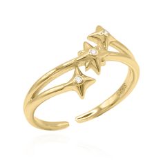 Look at the Stars, Look how they shine for you!  Lennon will add another dimension to your ring stacking style!  Crafted in an 18K Gold Vermeil she features a slim band adorned with three intricate star motifs each surrounding a tiny crystal. She is elegant yet wants to be noticed.   The open style of this ring also makes for easily slipping on and off the finger and there's no need to worry about sizing if you're gifting this to someone you love.  Presented in a gorgeous gift box with gift wrap Another Dimension, August Birthstone Jewelry, July Birthstone Jewelry, Three Star, Ring Stacking, Look At The Stars, Jewelry Ring Box, Pearl Jewellery Earrings, Star Ring