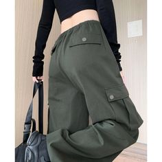 Womens Retro High Waisted Army Green Wide Leg Cargo Pants  Material: Cotton  Size: S, M, L, Color: AArmy Green Pants Type: Wide Leg Pants, Cargo Pants Style Type: Street Trendy  Season: Spring, Fall, Winter,   Occasion: Leisure, Outdoor, Daily, Vacation, Fall Outfits Utility Style Ankle-length Pants With Loosely Fitted Hips, Baggy Green Cargo Wide Leg Pants, Green High-waisted Cargo Bottoms, Green Wide Leg Sweatpants With Pockets, Green Wide-leg Sweatpants With Pockets, Baggy High-waist Harem Pants With Cargo Pockets, Green Ankle-length Utility Pants, High Waist Green Cargo Bottoms, Green High Waist Cargo Bottoms