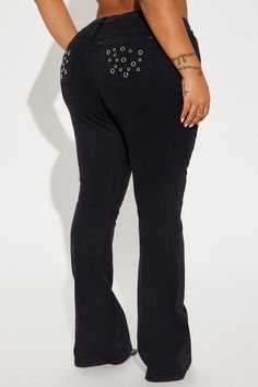 Available In Black And Olive. Flare Pant Mid Rise Button & Zip Closure Hand & Back Pockets Hardware Detail Stretch 32" Inseam Disclaimer: Due To The Specialized Wash, Each Garment Is Unique. 98% Cotton 2% Spandex Imported | Tell Me Something Flare Pant in Black size XS by Fashion Nova Mid-rise Black Pants With Button Zip Fly, Black Mid-rise Pants With Button Zip Fly, Black High-rise Bottoms With Button Zip Fly, Edgy Bottoms With Button Closure For Fall, Black Mid-rise Pants With Button Closure, Mid-rise Bottoms With Snap Buttons For Fall, High Rise Black Pants With Button Zip Fly, Black Stretch Bottoms With Button Closure, Straight Leg Bottoms For Night Out With Button Closure