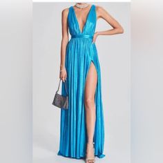 Questions? Leave A Comment Below! Women Long Gown, Raven Dress, Australia Clothes, Aqua Blue Color, Halter Gown, Eve Dresses, Prom Dress Inspiration, Blue Gown, Aqua Dress