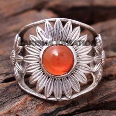 Carnelian Round Shape Gemstone Floral Ring For Cyber Monday Gift - 925 Sterling Silver Handmade Designer Ring Jewelry US Size 8 - ar6038( Stamped 925 )MATERIAL - 925 STERLING SILVERGEMSTONE - Carnelian RING SIZE - US 8RING WEIGHT - 7.9 GRAMSSTONE SIZE - 7 x 7 MMSTONE SHAPE -  RoundCOLOR - Orange Silver Carnelian Jewelry For Anniversary, Silver Carnelian Rings Spiritual Style, Silver Carnelian Ring Jewelry, Silver Carnelian Gemstone Rings, Silver Carnelian Spiritual Ring, Silver Carnelian Ring Stamped 925, Adjustable Silver Carnelian Rings, Silver Carnelian Wedding Rings, Silver Carnelian Ring