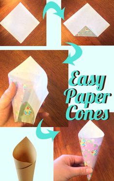 the instructions for how to make paper cones