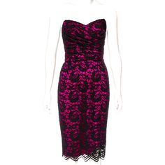 Be The Belle Of The Ball In This Stunning Black And Magenta Dolce And Gabbana Strapless Lace Dress With Bustier At Interior, Pleating At Bodice, Scalloped Hem, Single Vent At Back And Concealed Zip Closure At Back. Length 34' Bust 32' Waist 25' Hip 32' 90% Viscose 10% Polymide Lining 96% Silk 4% Elastase Dress Is In Excellent Used Condition Dress With Bustier, Strapless Lace Dress, Dolce Gabbana Dress, Scalloped Hem, Lace Dress, Strapless Dress, Bodice, Colorful Dresses, Dolce And Gabbana